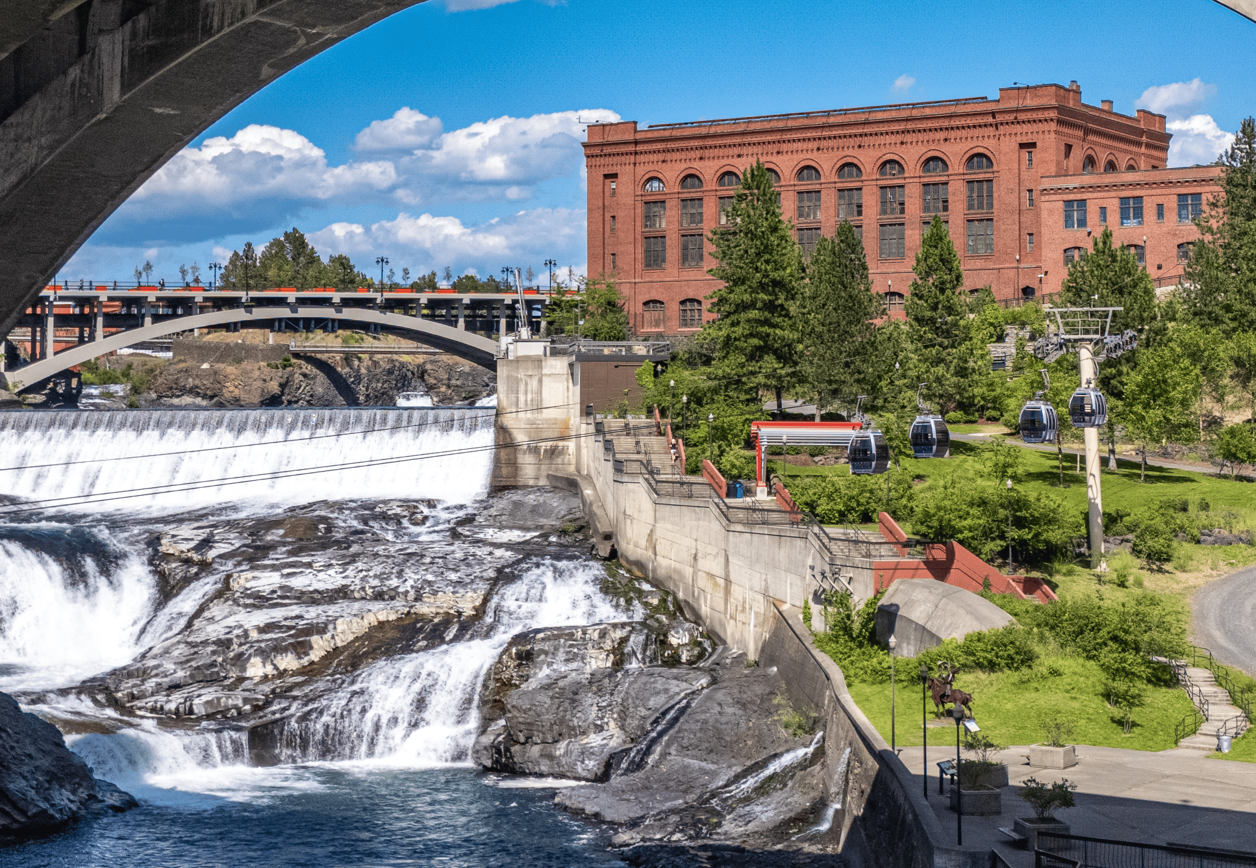 Spokane bridge view Spokane bridge view of city